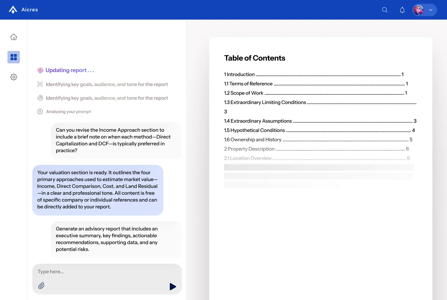 Product dashboard preview