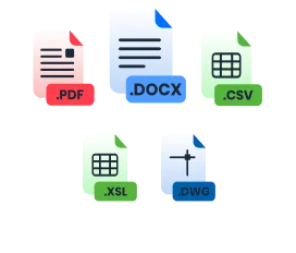 Works with Excel, PDFs, DOCX, and DWG